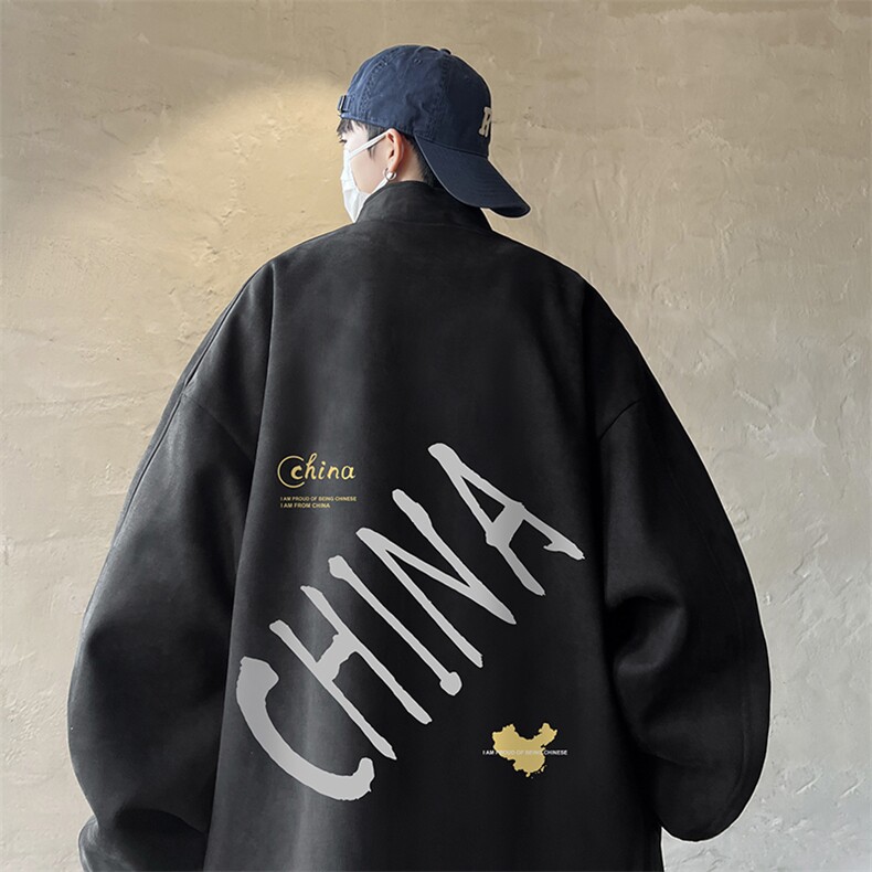 麂皮绒夹克男大码立领褂子外套JK85208-P68加绒款-P78,男装夹克,电商A040