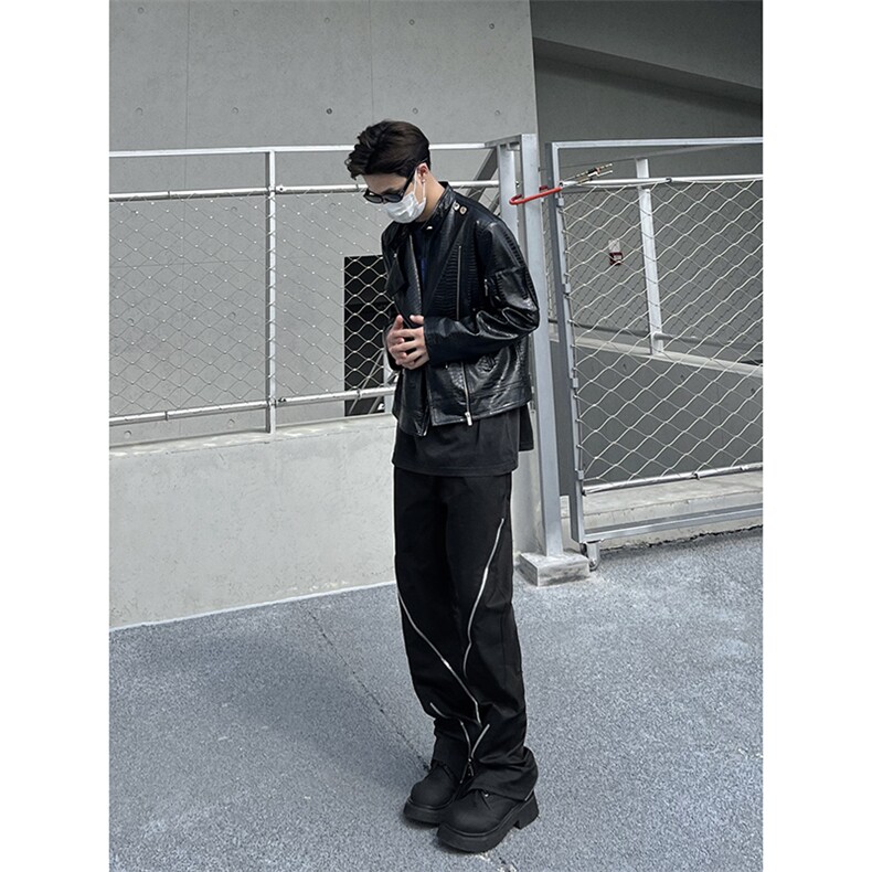 B221美式ins高街暗黑小众拉链情侣休闲冲锋裤LK23030-P65控88,男装休闲裤,电商B221