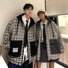 A906P125冬季休闲格子口袋棉衣外套工装棉服情侣棉袄文艺，男装棉衣，星座115A(原星座507）