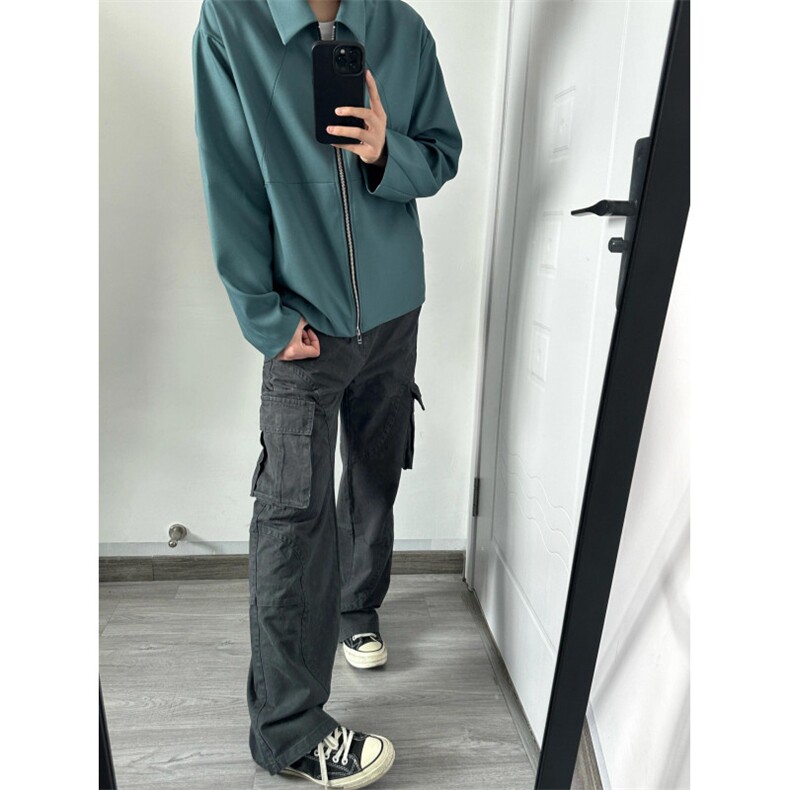 【有货】cleanfit蓝色短款外套男高级感痞帅行政夹克Y165HH-特P55,男装夹克,星座1007（原301D）