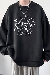 麂皮绒卫衣男大码重磅长袖t恤男 JW81427-P35图片