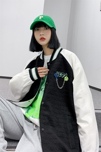 秋装新款简约夹克棒球服男女同款中性风情侣款刺绣外套 8013-P95图片