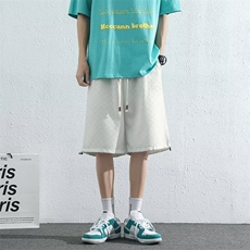 休闲沙滩裤子夏季日系运动短裤男纯棉五分裤男宽松中裤K6077-P23，男装休闲裤，星座512-2