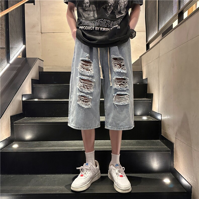 D2005-p45-控68现货宽松cleanfit牛仔裤七分裤黑暗,男装牛仔裤,星座116