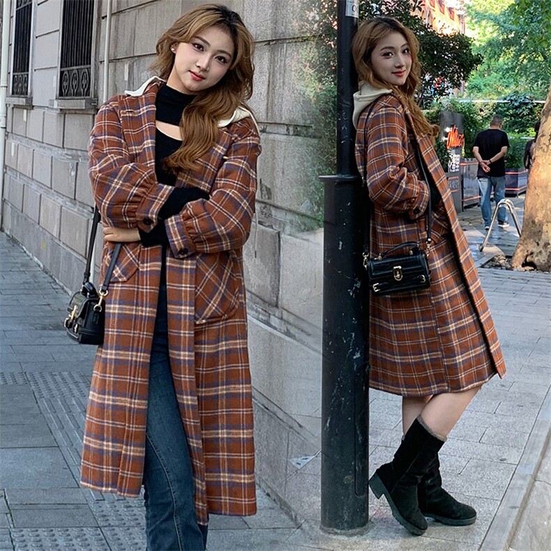 双面呢羊毛大衣女2024冬装新款长袖牛角扣中长款外套，女装双面呢大衣，天丝秀