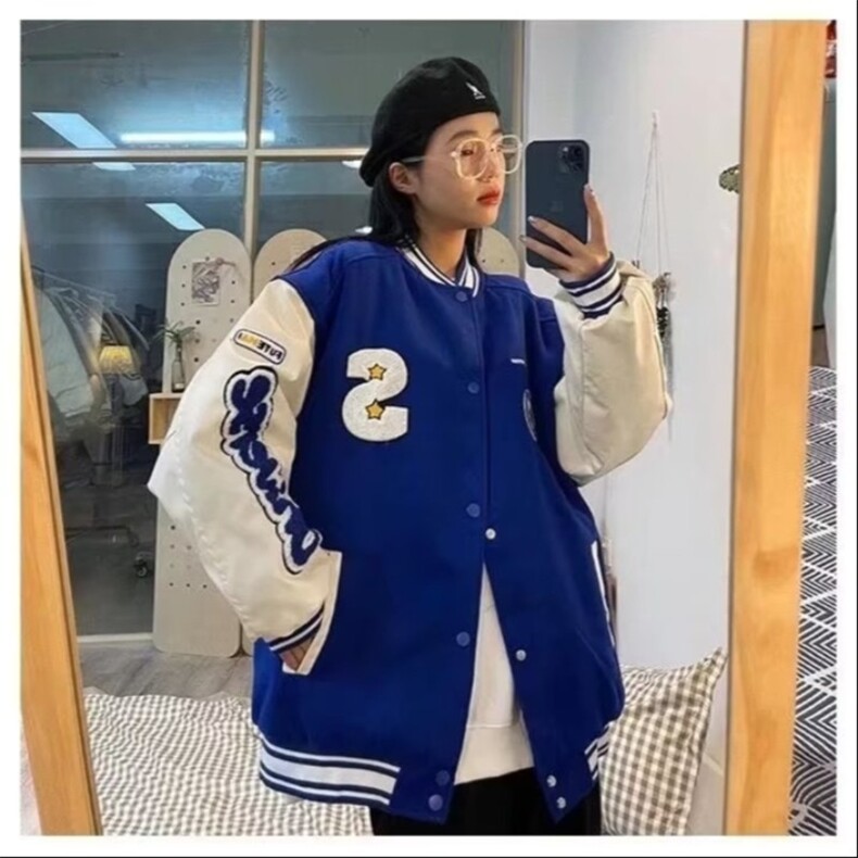 秋季美式拼接棒球服夹克男春秋宽松情侣休闲外套JK614-P45,男装夹克,星座208-5