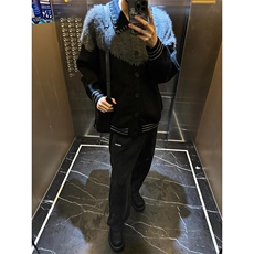 撞色拼接针织开衫外套休闲宽松毛衣上衣WT205特P70，男装针织衫/毛衣，星座908-1
