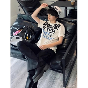 休闲显瘦上衣男女夏季新款字母印花小个子百搭短袖T恤 TY02图片