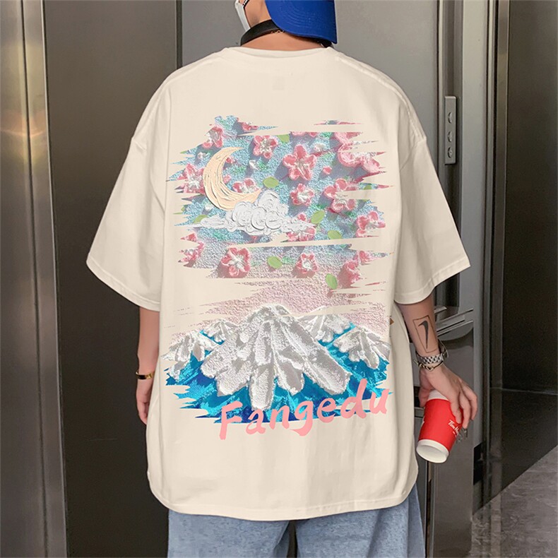 ！纯棉重磅220克夏季男士印花短袖T恤QT707-T234-P25,男装T恤,星座617B