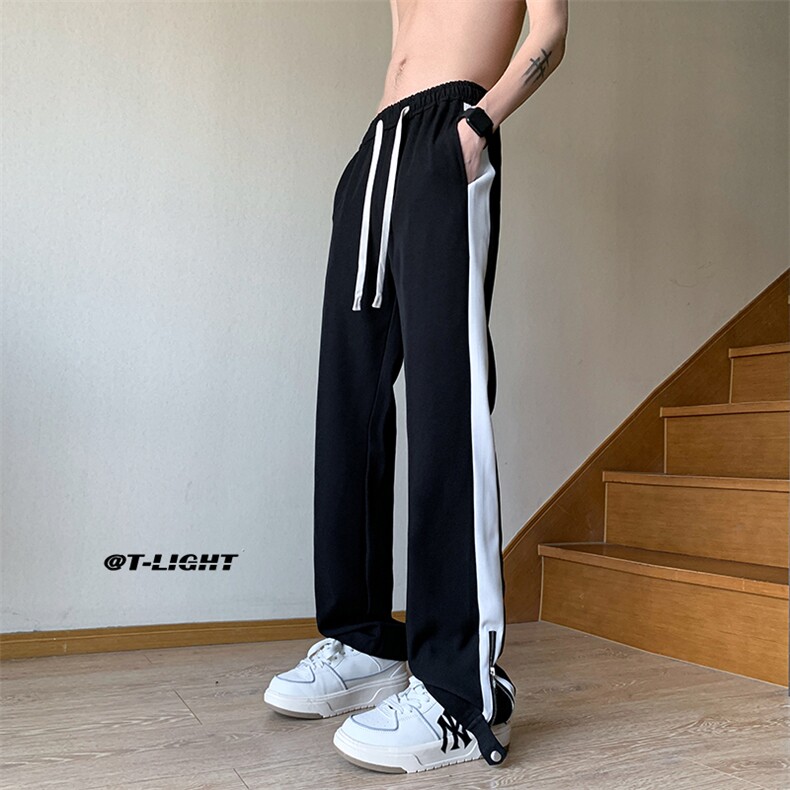 高品质垂感西裤高街小众美式西裤休闲裤男拉链拼色裤子K2306-P60，男装西裤，电商A062