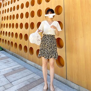 2021高腰小清新雪纺A字短裙不规则显瘦碎花半身裙女蛋糕鱼尾，女装套装/套裙，潮品会