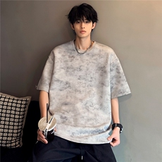 潮牌创意设计感小众宽松大百搭上衣短袖夏季T恤学生痞帅T13-P25，男装T恤，电商C307