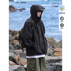 【UPF50+防晒服】X2380-TP45控价78夏季户外防紫外线薄连帽外套，男装夹克，电商A102-1