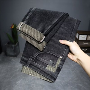 1506-1/KT58441/P47厚款牛仔裤男小脚裤秋季弹力修身潮牌韩版潮牌图片