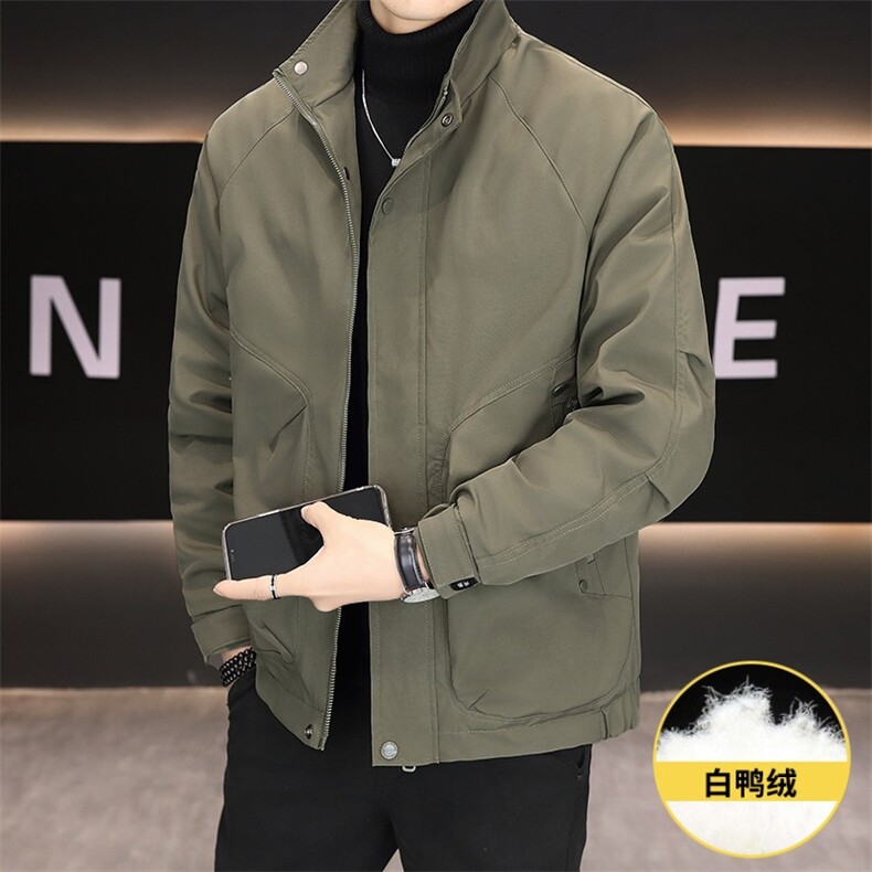 羽绒服男新标50白鸭绒夹克外套休闲时尚立领男士上衣Y3076-P140,男装夹克,星座310B-3