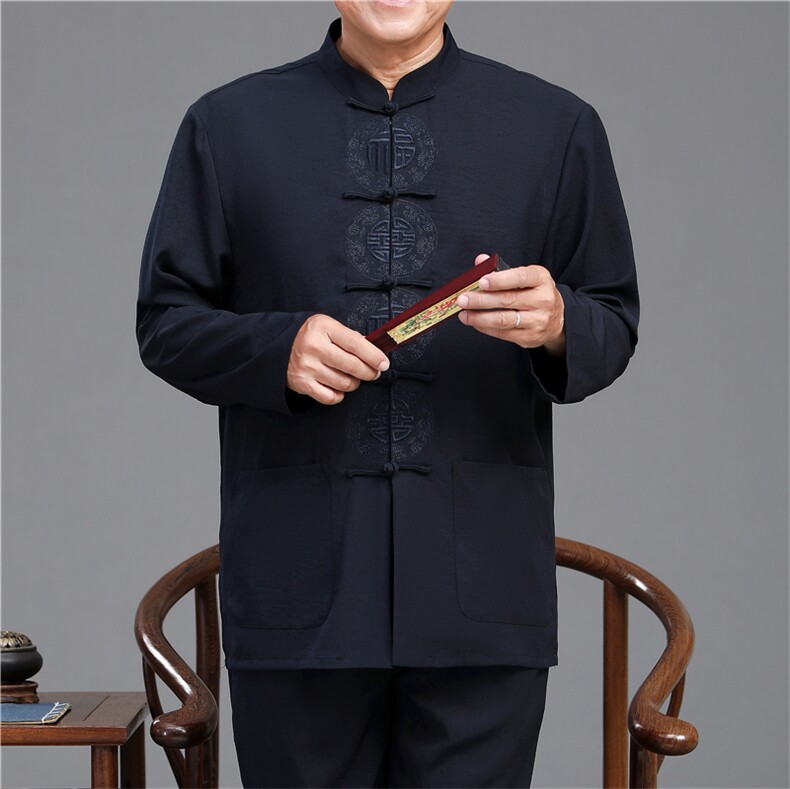 2022唐装男中老年太极服春秋风节日过寿汉服套装YD2113A-P125,男装民族服装,星座1105-3