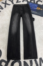 B221美式ins高街暗黑拼接宽松直筒工装牛仔裤LK26641-特P45控78，男装牛仔裤，电商B221