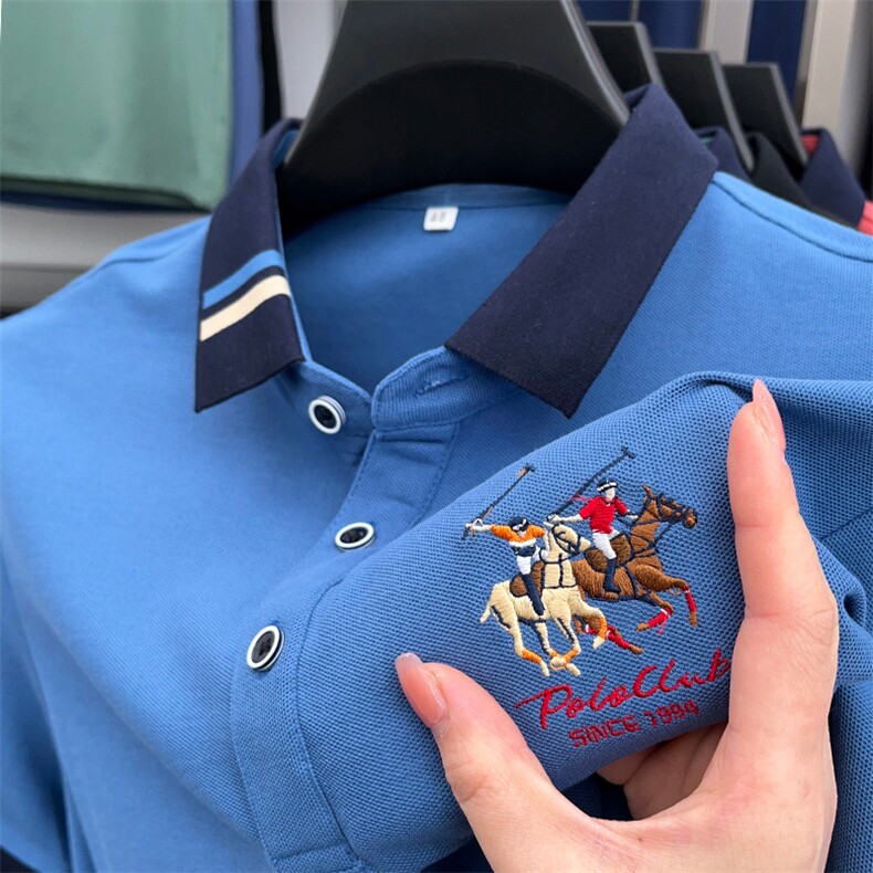 丝光棉休闲男装翻领半袖T恤衫2023夏季新款男polo衫薄款休闲上衣,男装Polo衫,电商B212（原钱塘6029）