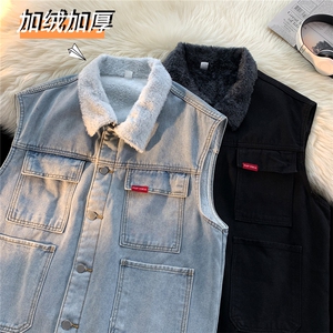 MJ208J-p68-限价98 M-5XL抖音情侣棉马甲加绒大码羊羔毛cityboy图片