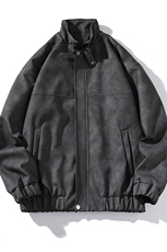 秋季宽松夹克男港风复古怀旧美式骑行机车服PU皮衣外套JK667-P95，男装夹克，星座505-3