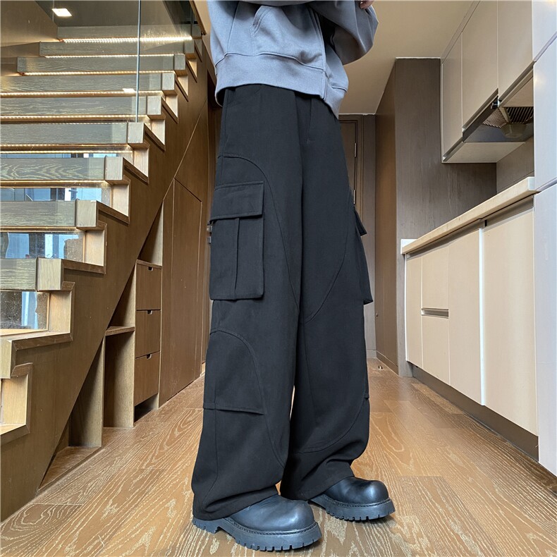 2025秋季新款美式高街大口袋宽松直筒工装裤B315-K156-特p45控88图片