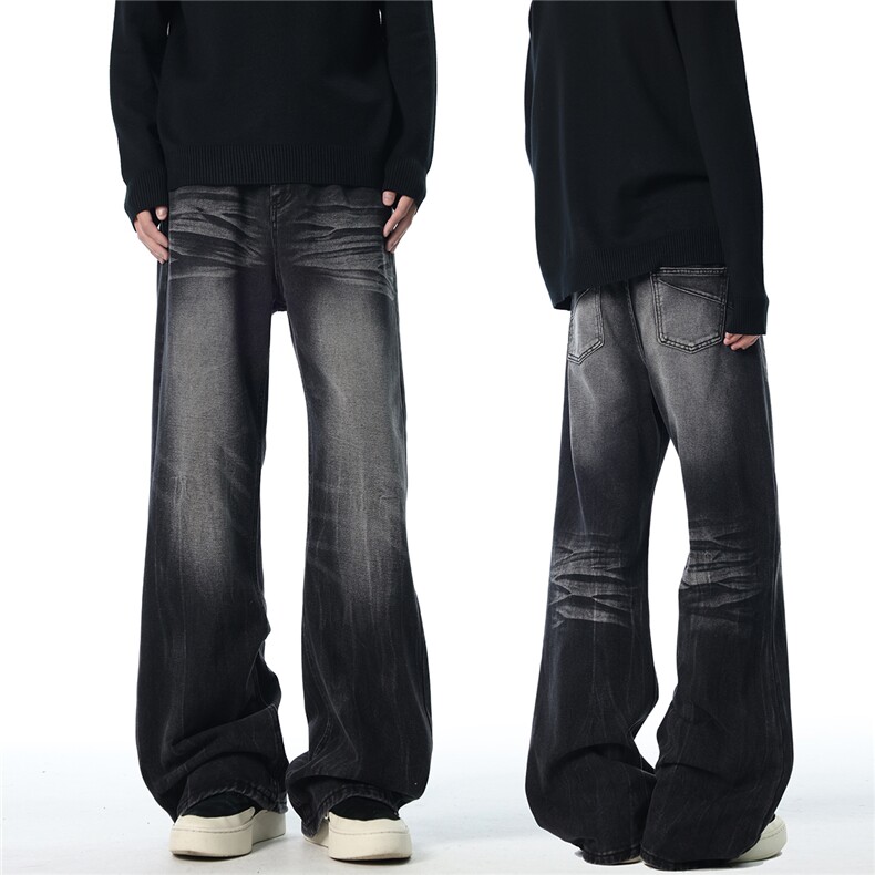 XZ1011-8528-P65控98洗水闪电微喇叭牛仔裤，男装牛仔裤，星座B271