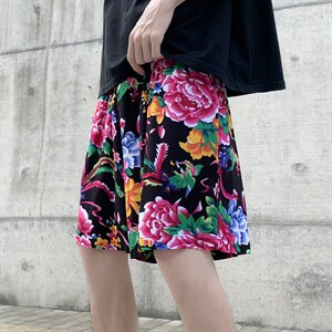 DK2023夏季男士休闲大码人造棉纱透气凉爽东北大花短裤风民族，男装休闲裤，星座115A(原星座507）