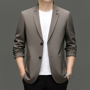 秋季新款西装男西服简约外套西服商务休闲小西装单西图片