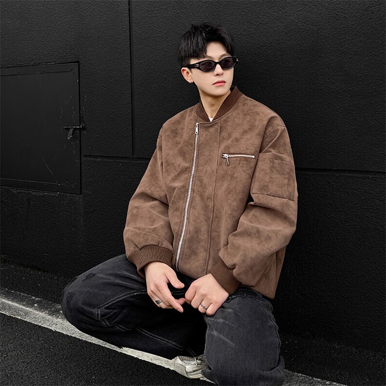 现货咖色三防春秋款男士皮夹克外套皮衣JK309P80,男装夹克,星座1904A-1