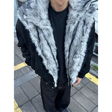 有货DM8224-批138原版狼王座山雕美式假两件棉服，男装棉衣，星座603-2