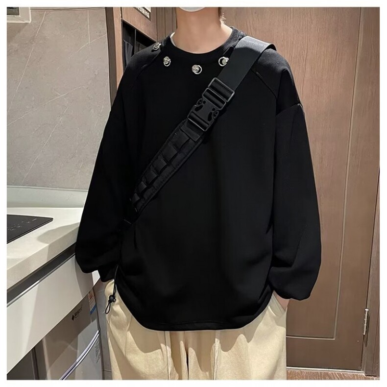 计感卫衣男生硬挺美式复古重磅外套秋季套头卫衣衫GW12-P38,女装短外套,星座1001-1