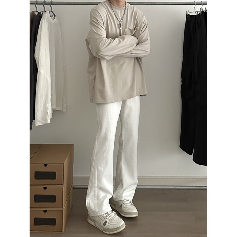 美式ins高街暗黑小众百搭喇叭裤休闲牛仔裤K2305-P55控78,男装牛仔裤,电商A062