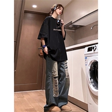 1中性银色立体四芒星印花大码M-5XL短袖T恤男DT77776P23块控特45，男装T恤，星座226-2