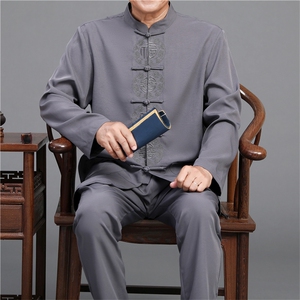 2022唐装男中老年太极服春秋风节日过寿汉服套装YD2113A-P125图片