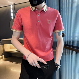 3039-P40精神小伙衫男士短袖t恤夏季新款潮牌潮流修身图片