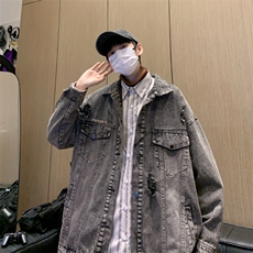 牛仔外套男春秋季高街潮牌休闲夹克港风帅气宽松外套JK0249-P62，男装夹克，星座308B-1