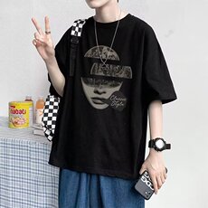 23年夏季新款潮牌短袖情侣时尚纯棉溜落肩阔版学生T袖GT204-P30，男装T恤，星座1109-3