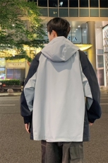 港风拼接上衣夹克宽松落肩拼色冲锋衣外套JK839P75，男装夹克，星座1204-3
