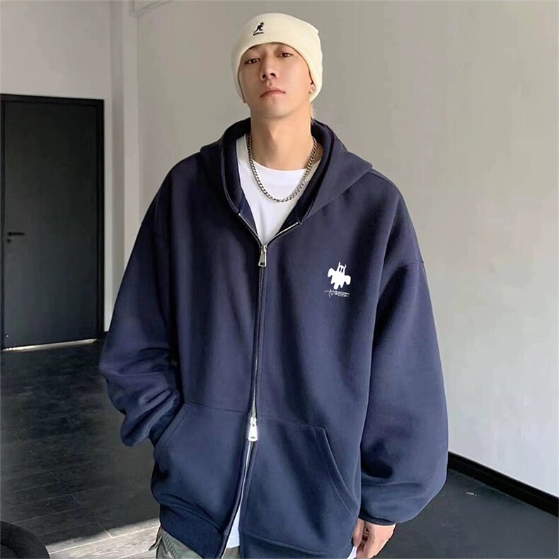 抖音得物高品质350克秋冬双头双拉链卫衣开衫外套AW7403,女装短外套,电商A443