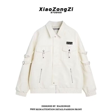 男童白色牛仔外套春装2025新款洋气痞帅风儿童洋气夹克上衣女童装，男装工装外套，星座1210-1
