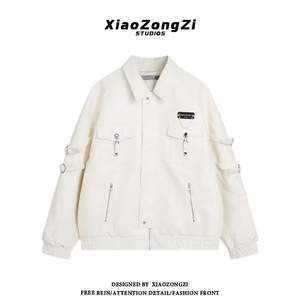 男童白色牛仔外套春装2025新款洋气痞帅风儿童洋气夹克上衣女童装图片
