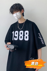 冰氧仿短袖港风白墙夏季休闲百搭刺绣纯色男上衣TC3147-P22控48图片