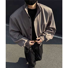 主推美式高街立领棒球服飞行垫肩夹克短款外套男D401特P75，男装夹克，电商A335-1（原A458）
