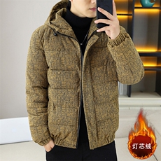 连帽棉服灯芯绒外套男生冬季棉衣情侣装棉袄子XZ212-QMY8002-P90，男装棉衣，星座212