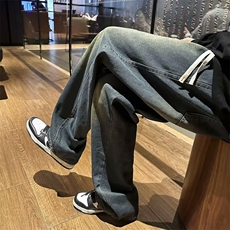高街牛仔裤男韩版松紧腰直筒裤子2024春季新款ins长裤RK1422-P43，男装牛仔裤，星座412-2