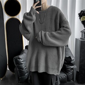港风毛衣男秋冬外穿宽松慵懒风情侣装打底针织衫韩版潮MY260-P42图片