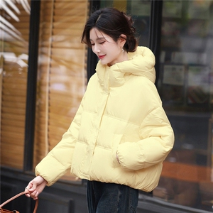 短款连帽羽绒服女2025年冬季新款小个子加厚保暖面包服白鸭绒外套图片