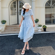 2025新款夏装修身时尚连衣裙短袖，女装连衣裙，欣美人