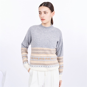 "半高领女士羊绒衫羊绒新款冬宽松套头图片