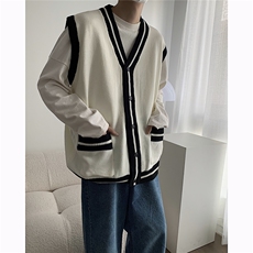 韩系开衫马甲情侣无袖坎肩毛衣背心潮T610-P65，男装背心/马甲，星座1501